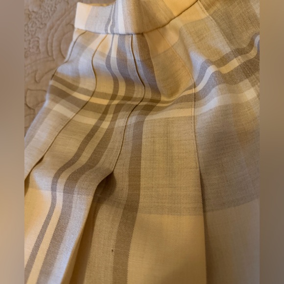 VTG 70s Pendleton Cream Taupe Tan Pleated Plaid A-Line Midi Maxi Skirt, Size 4 - Picture 12 of 13